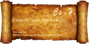 Cserényi Henrik névjegykártya