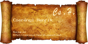 Cserényi Henrik névjegykártya
