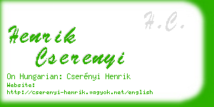 henrik cserenyi business card