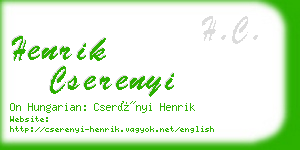 henrik cserenyi business card